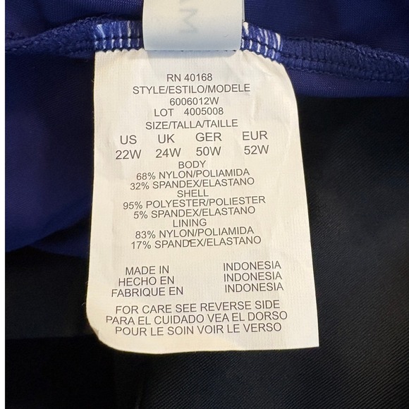 NWT Magicsuit Parker Swim Dress Navy One-Piece Underwire Adjustable Straps 22W - Picture 9 of 13
